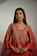 Red Embroidered Punjabi Suit Set