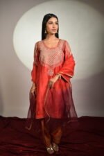 Red Embroidered Punjabi Suit Set - Image 5