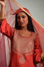 Red Embroidered Punjabi Suit Set - Image 4