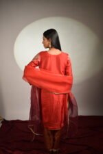 Red Embroidered Punjabi Suit Set - Image 2